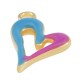 Colgante de Metal Zamak Corazón Irregular Esmaltado 11x20mm