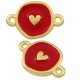 Conector de Metal Zamak Redondo con Corazón Esmaltado 13mm