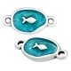 Connettore Ovale in Zama Smaltata con Pesce 10X13 mm