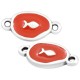 Enameled Zamak Connector Oval with Fish 10x13mm