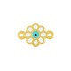 Enameled Zamak Connector Flower Daisy with Evil Eye 11mm