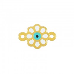 Connecteur en Zamak Émaillé Fleur Marguerite avec œil Maléfique 11 mm