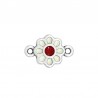 Argent 999° plaqué antique/ Ivoire/ Rouge