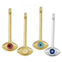 Barrette Pendentif en Zamak Émaillé avec œil Maléfique 10 x 29 mm