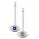 Enameled Zamak Pendant Bar with Evil Eye 10x29mm