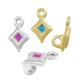 Charm en Zamak Émaillé en Forme de Losange et Boucle 8 x 11 mm