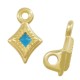 Ciondolo in Zama Smaltata a Forma di Rombo e Anello 8X11 mm