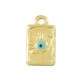 Enameled Zamak Charm Tag with Evil Eye 8x12mm