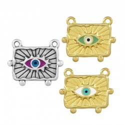 Pendentif en Zamak Émaillé avec œil Maléfique 25 x 18 mm