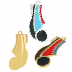 Enameled Zamak Pendant Greek Shoe 45x40mm