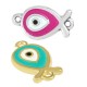 Connettore in Zama Smaltata Pesce con Occhio Malvagio 18X11Mm