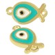 Connettore in Zama Smaltata Pesce con Occhio Malvagio 18X11Mm