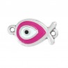 Placcato argento antico 999°/ Fucsia fluo/ Bianco/ Nero