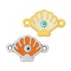 Enameled Zamak Connector Shell with Evil Eye 18x12mm