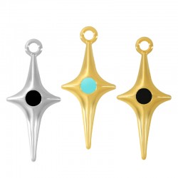 Enameled Zamak Charm Cross 11x22mm