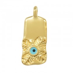 Charm en Zamak Émaillé avec Fleur et œil Maléfique 9 x 18 mm