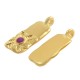 Enameled Zamak Charm Tag with Flower 9x18mm