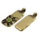 Enameled Zamak Charm Tag with Flower 9x18mm