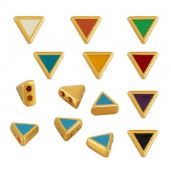 Enameled Zamak Bead Triangle 5mm Ø1.1mm