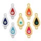 Enameled Zamak Connector Teardrop with Evil Eye 18x8mm