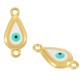 Enameled Zamak Connector Teardrop with Evil Eye 18x8mm