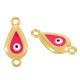 Enameled Zamak Connector Teardrop with Evil Eye 18x8mm