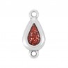 Argent 999° plaqué antique/ Rouge pailleté