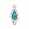 Argent 999° plaqué antique/turquoise pailleté