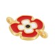 Enameled Zamak Connector Flower 15mm