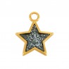 24K Gold Plated/ Glitter Black