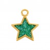 Plaqué or 24 carats/ Vert pailleté