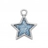 999° Silver Antique Plated/ Glitter Blue