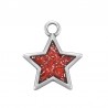 999° Silver Antique Plated/ Glitter Red