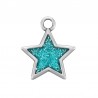 Argent 999° plaqué antique/turquoise pailleté