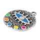 Colgante de Metal Zamak Redondo con Ojo Esmaltado 20mm