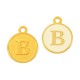Enameled Zamak Charm Round Letter B 14mm