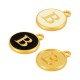 Enameled Zamak Charm Round Letter B 14mm