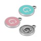 Enameled Zamak Charm Round Letter G 14mm