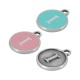 Enameled Zamak Charm Round Letter I 14mm