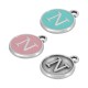 Colgante de Metal Zamak Redondo con Letra "N" y Esmalte 12mm