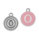 Colgante de Metal Zamak Redondo con Letra "O" y Esmalte 12mm