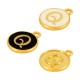  Bréloque Ronde avec Lettre "Q" Emaillée 14mm