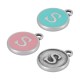 Colgante de Metal Zamak Redondo con Letra "S" y Esmalte 12mm