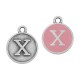  Bréloque Ronde avec Lettre "X" Emaillée 14mm