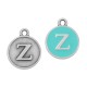 Colgante de Metal Zamak Redondo con Letra "Z" y Esmalte 12mm