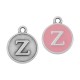 Colgante de Metal Zamak Redondo con Letra "Z" y Esmalte 12mm