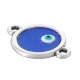 Enameled Zamak Charm Round Frame 15mm