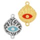 Enameled Zamak Connector Oval with Evil Eye 20mm