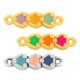 Enameled Zamak Connector with 3 Hearts 6x16mm