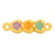 Enameled Zamak Connector with 3 Hearts 6x16mm